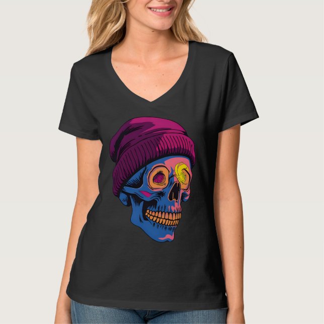 "Fearless Skull – Dark Face Graphic Tee" T-Shirt (Front)