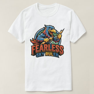 Fearless skydiver with colourful parachute in acti T-Shirt