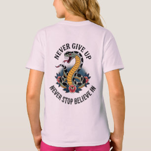 Fearless Spirit: Bold Snake and Roses Artwork T-Shirt