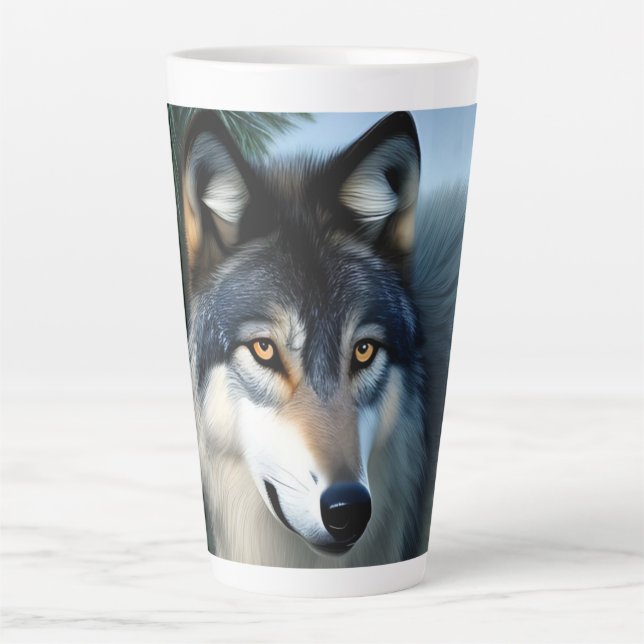 Fearless The Arctic Wolf, Latte Mug (Front)