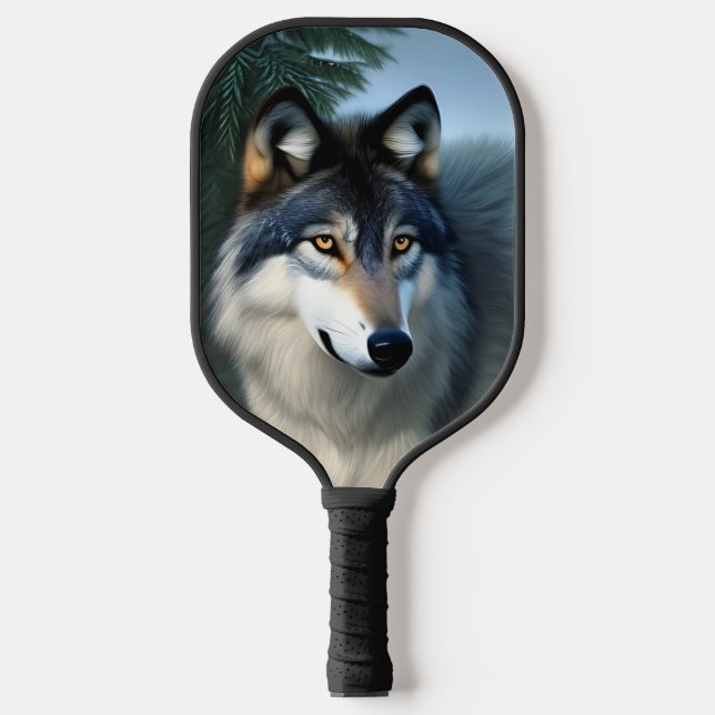 Fearless The Arctic Wolf, Pickleball Paddle (Front)