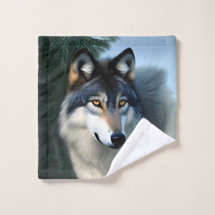 Fearless The Arctic Wolf, Wash Cloth