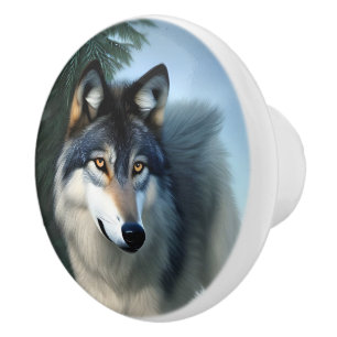 Fearless The Arctic Wolf, Water Bottle Ceramic Knob