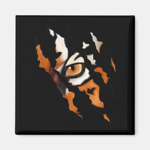 Fearless Tiger Cat Eye Claw Silhouette Magnet