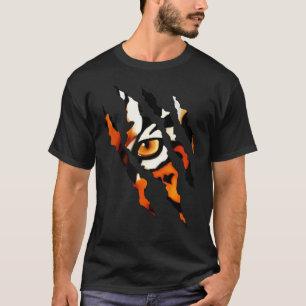 Fearless Tiger Cat Eye Claw Silhouette T-Shirt