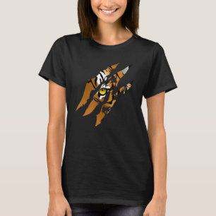 Fearless Tiger Cat Eye Claw Silhouette Tiger T-Shirt