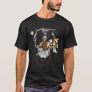 Fearless Tiger Eye Claw Tiger Face Tiger Head Vint T-Shirt