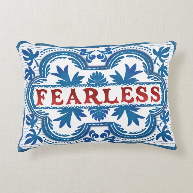 Fearless Vintage Affirmation Pillow (Front)