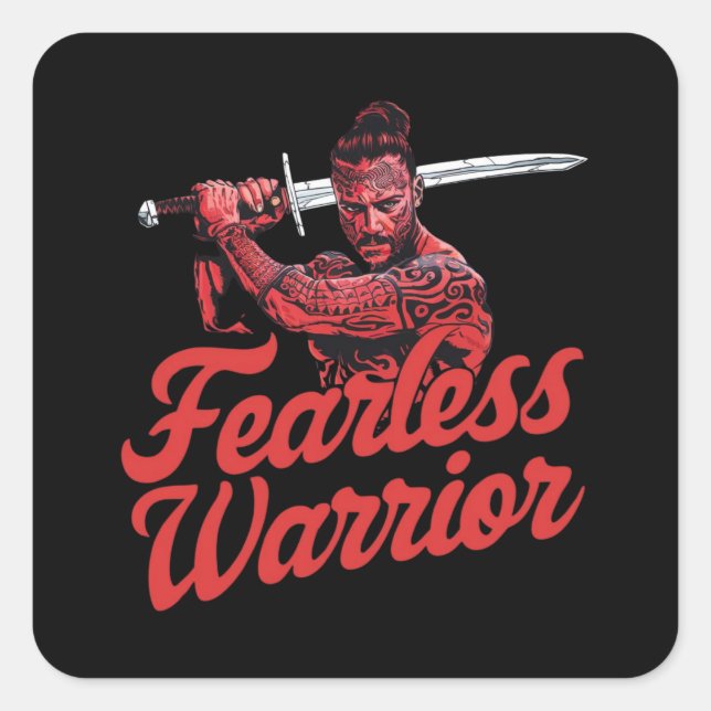 Fearless Warrior Square Sticker (Front)