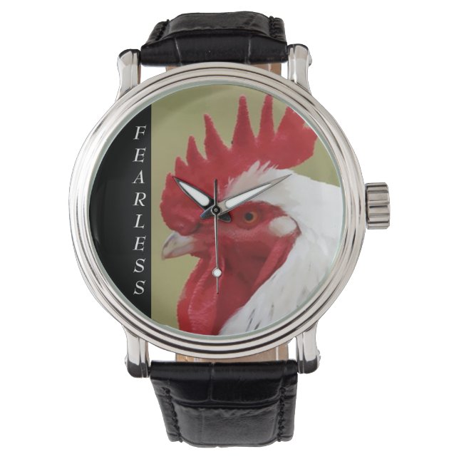Fearless White Rooster  Watch (Front)