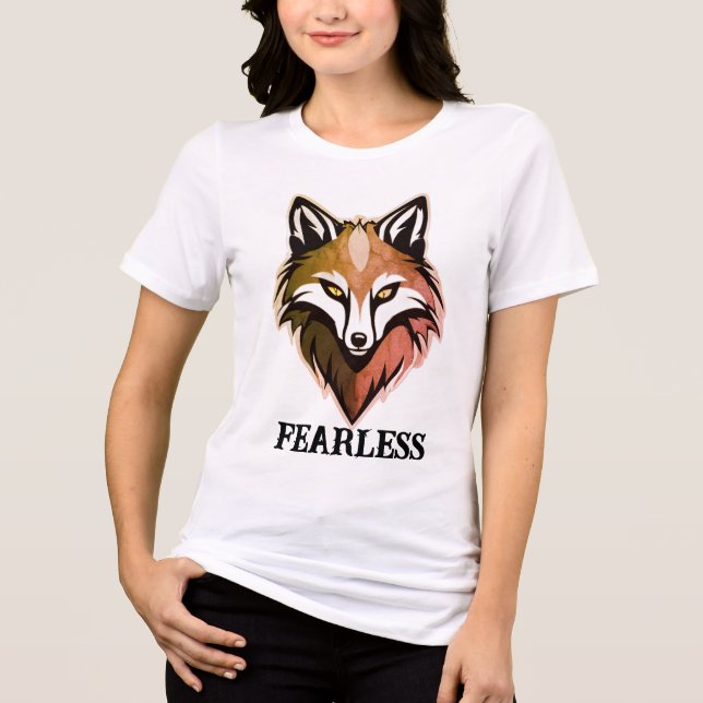 Fearless Wolf Women’s T-Shirt – Freefit Bella+Canv Tri-Blend Shirt (Front)