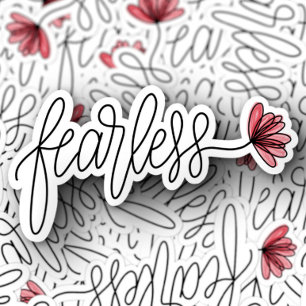Fearless Word Flower Laptop   Die-Cut Sticker