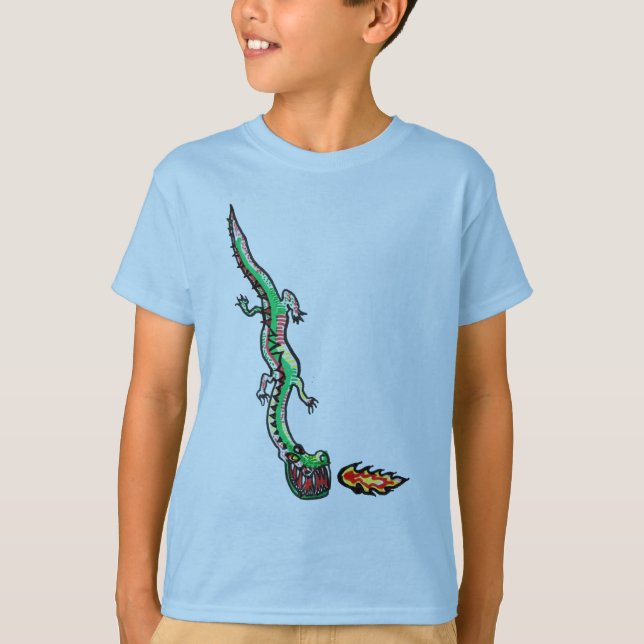 Fearsome Dragon Doodle Art T-shirt (Front)