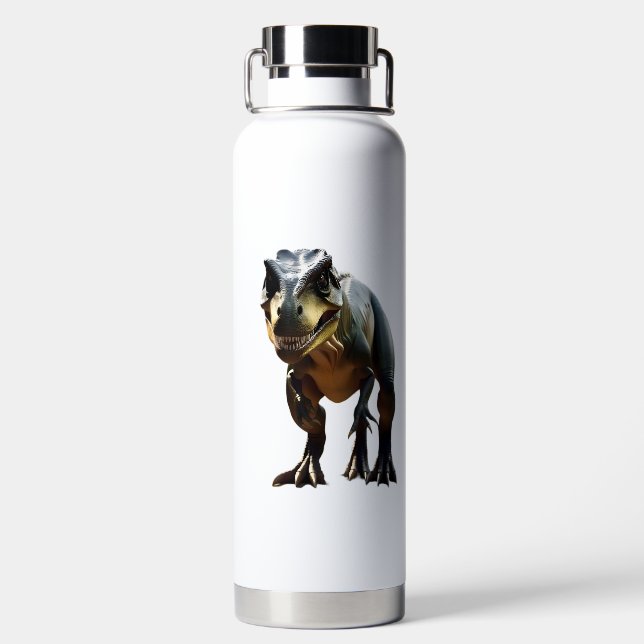**"Fearsome Grin: The Smirking T-Rex"** Water Bottle (Back)