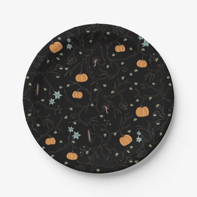 Fearsome Vineyard for Halloween Paper Plate (Front)