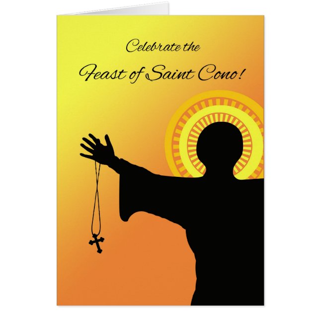Feast Day of St. Cono, Silhouette, Sun and Cross (Front)