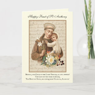 Feast Day St. Anthony of Padua Child Jesus Card