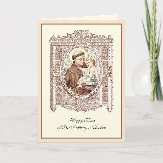 Feast Day St. Anthony of Padua Child Jesus Card (Front)