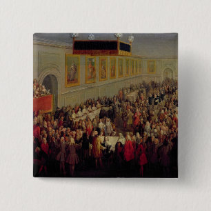 Feast given after the Coronation of Louis XV 15 Cm Square Badge