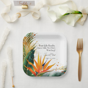 Feast like Royalty Birds of Paradise Bliss Paper Plate
