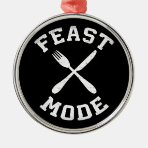 Feast Mode - Bulking - Eat, Hungry - Funny Novelty Metal Tree Decoration
