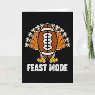 Feast Mode Football Turkey Funny Thanksgiving Game Card