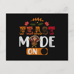 Feast Mode On Funny Thanksgiving Turkey Toggle Postcard