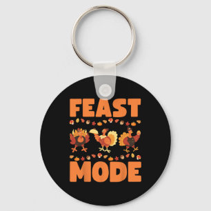 Feast Mode Turkey Day Thanksgiving Christmas Famil Key Ring