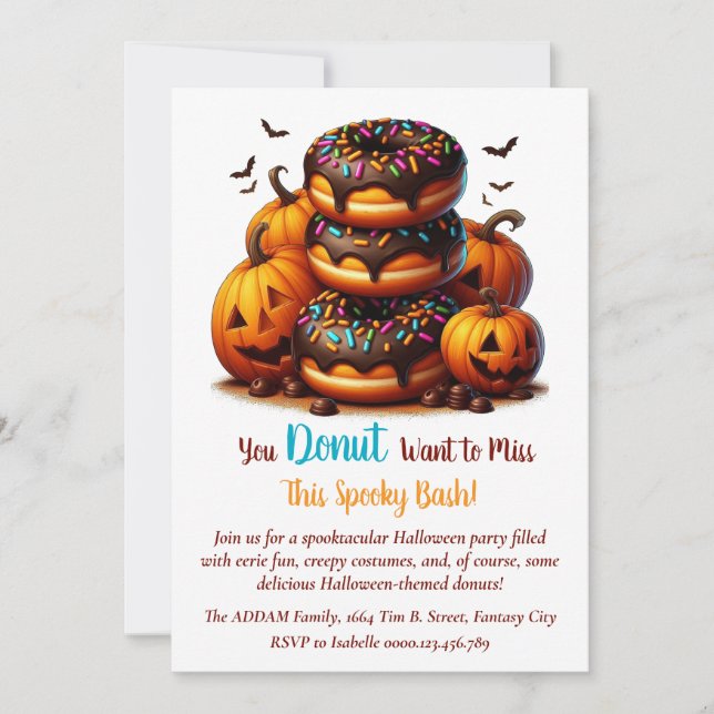 Feast of Frights: Spooky Halloween Dinner Party Invitation (Front)