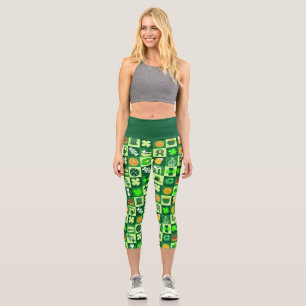 feast Of Saint Patrick Pattern   Capri Leggings