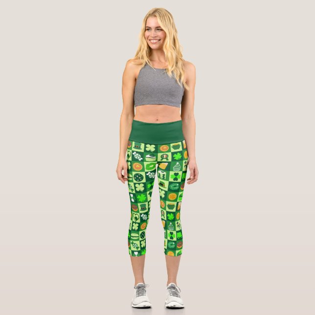 feast Of Saint Patrick Pattern   Capri Leggings (Front)