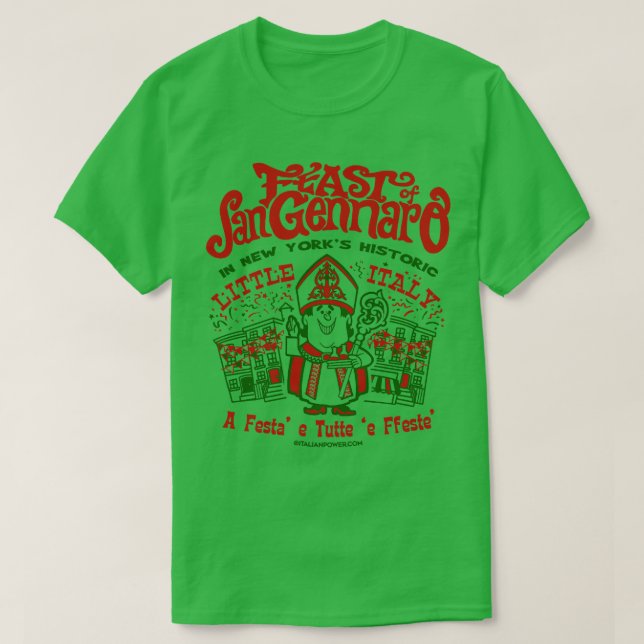 Feast of San Gennaro NYC Faux Back T-Shirt (Design Front)
