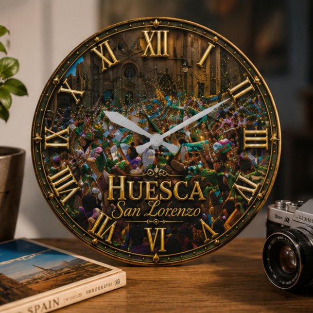 Feast of San Lorenzo of Huesca Large Clock (Creator Uploaded)