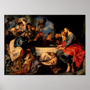 Feast of Simon & Mary Magdalene at Jesus' feet Poster