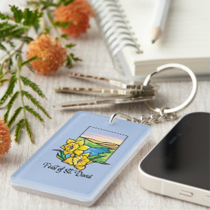 Feast of St. David Daffodils Key Ring