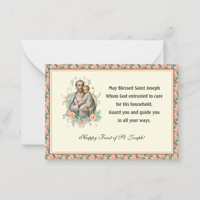 Feast of St. Joseph Catholic Memorare Prayer Card (Back)