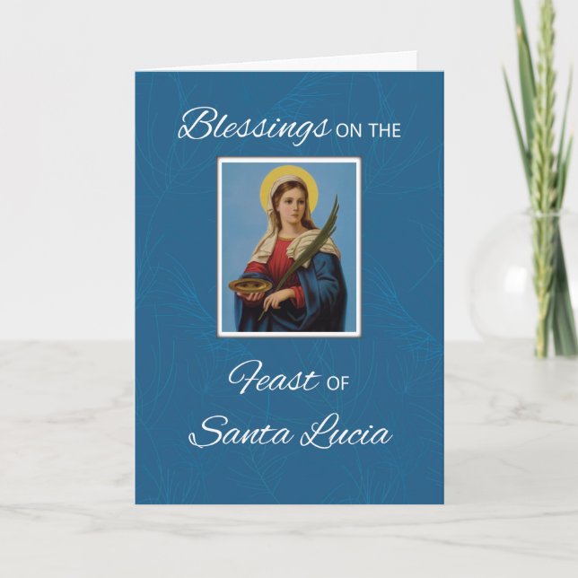 Feast of St. Lucy Celebration Holiday Card (Front)