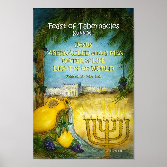 Feast of Tabernacles Sukkoth Inspirational Art Poster (Front)