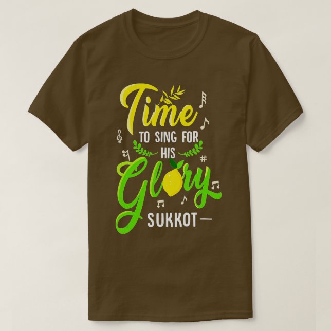 Feast of Tabernacles with Lulav and Etrog or Sukko T-Shirt (Design Front)