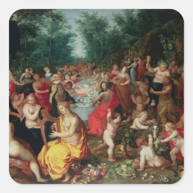 Feast of the Gods Square Sticker (Front)