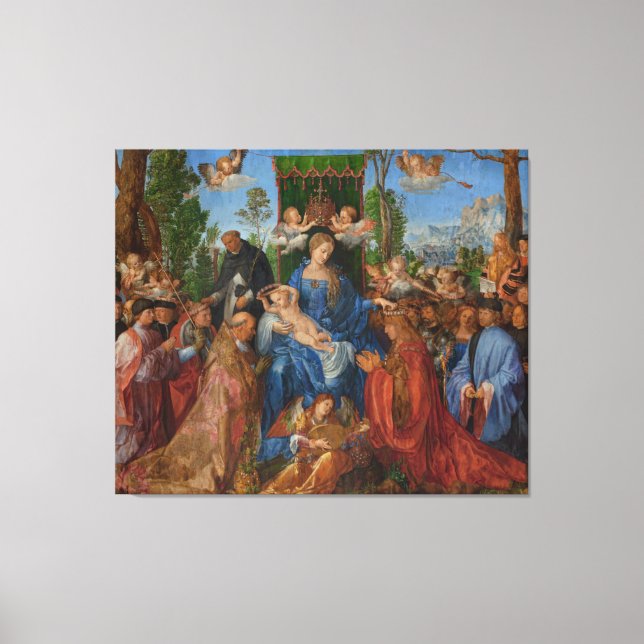 Feast of the Rose Garlands, 1506 (oil on wood) Canvas Print (Front)