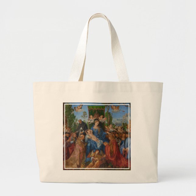 Feast of the Rose Garlands, 1506 (oil on wood) Large Tote Bag (Front)
