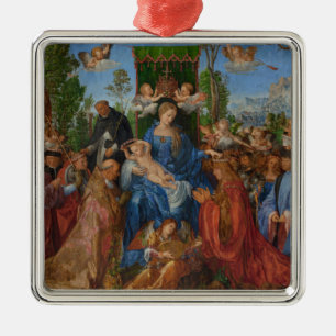 Feast of the Rose Garlands, 1506 (oil on wood) Metal Tree Decoration
