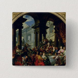 Feast under an Ionic Portico, c.1720-25 15 Cm Square Badge