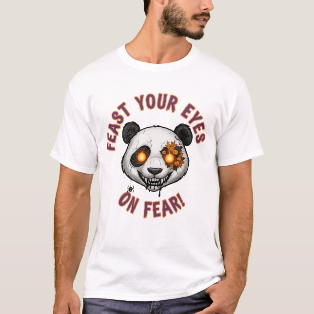 Feast Your Eyes on Fear - Hallowee's Terror Panda T-Shirt (Front)