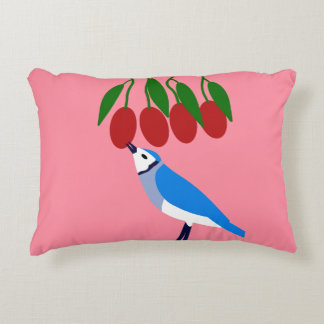 Feasting Blue Jay Accent Pillow