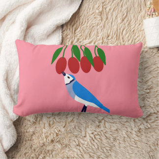 Feasting Blue Jay Lumber Throw Pillow