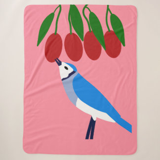 Feasting Blue Jay Sherpa Blanket