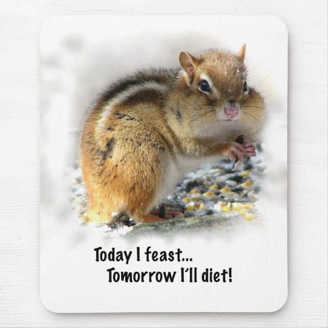 Feasting Chipmunk Mouse Pad (Front)