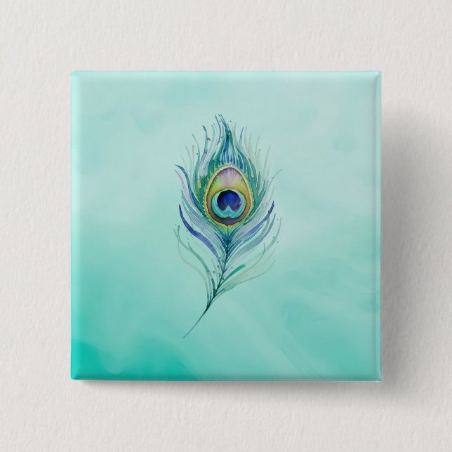 Feather 15 Cm Square Badge (Front)